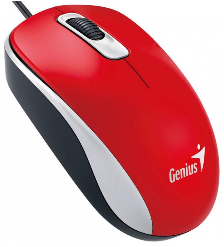 Mouse genius usb optic, 1000dpi, 3 butoane, 1 rotita scroll, red, "dx-110" "31010116104" (include timbru verde 0.1 lei)