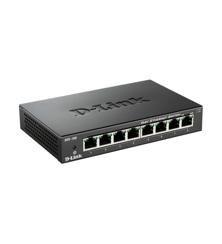 D-Link DES-108 switch-uri Fara management Fast Ethernet (10 100) Negru