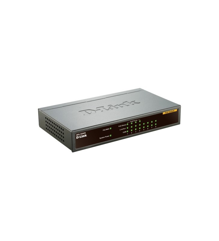 D-Link DES-1008PA switch-uri Fara management Fast Ethernet (10 100) Negru Power over Ethernet (PoE) Suport