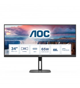 AOC V5 U34V5C/BK monitoare LCD 86,4 cm (34") 3440 x 1440 Pixel UltraWide Quad HD Negru