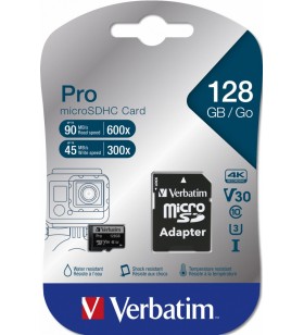 Verbatim Pro 128 Giga Bites MicroSDXC UHS-I Clasa 10
