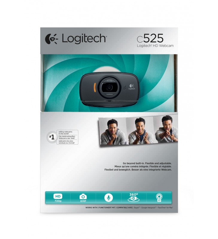Logitech c525 camere web 8 mp 1280 x 720 pixel usb 2.0 negru