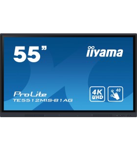 iiyama TE5512MIS-B1AG Afișaj Semne Panou informare digital de perete 139,7 cm (55") LED Wi-Fi 400 cd/m² 4K Ultra HD Negru Ecran