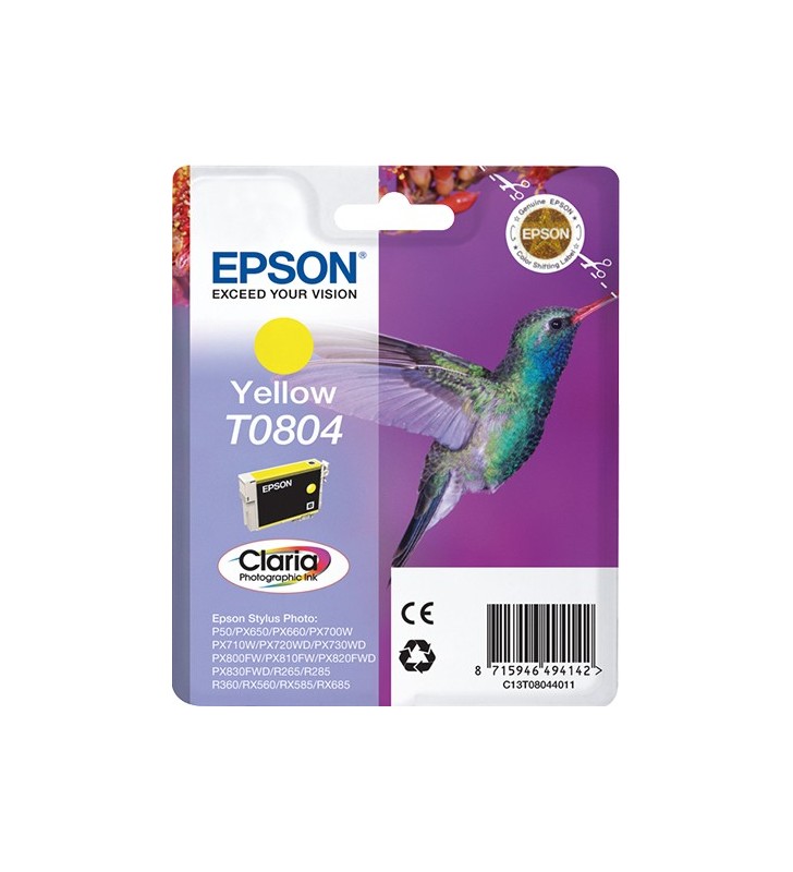 Epson hummingbird singlepack yellow t0804 claria photographic ink