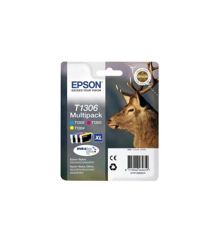 Epson stag multipack 3-coulered t1306 durabrite ultra ink