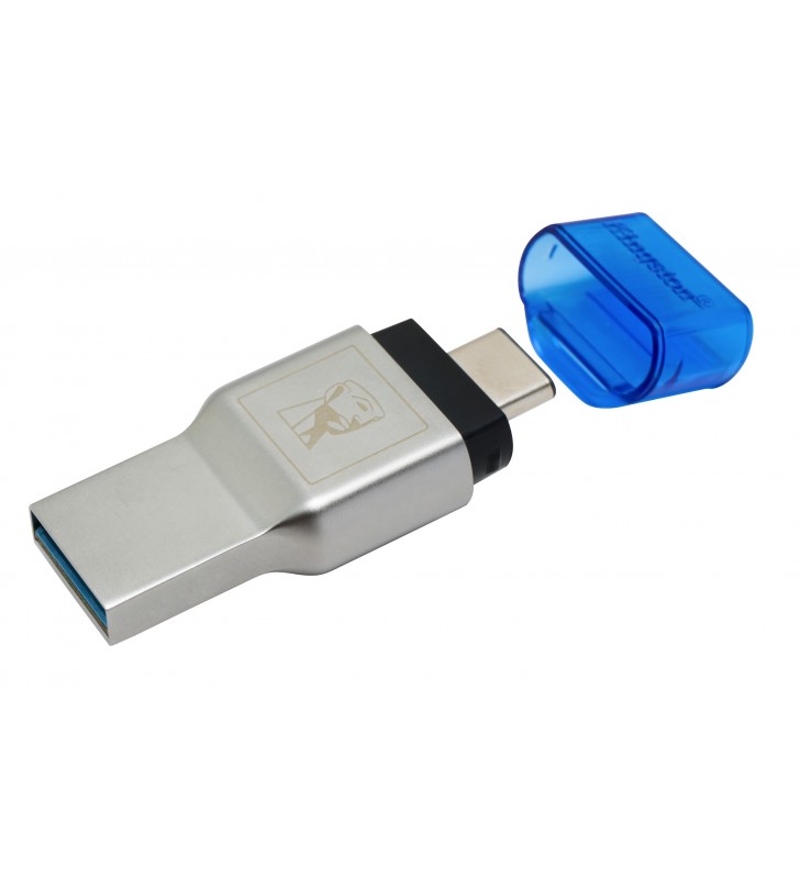 Kingston Technology MobileLite Duo 3C cititoare de carduri Albastru, Argint USB 3.2 Gen 1 (3.1 Gen 1) Type-A Type-C