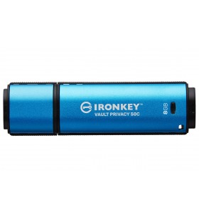 Kingston Technology IronKey Vault Privacy 50 memorii flash USB 8 Giga Bites USB tip-C 3.2 Gen 1 (3.1 Gen 1) Negru, Albastru
