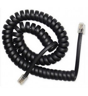 Patch cord  telefonic gembird, 2m, rj10, black, spiralat, "tc4p4cs-2m"