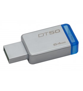 Kingston technology datatraveler 50 64gb memorii flash usb 64 giga bites usb tip-a 3.2 gen 1 (3.1 gen 1) albastru, argint