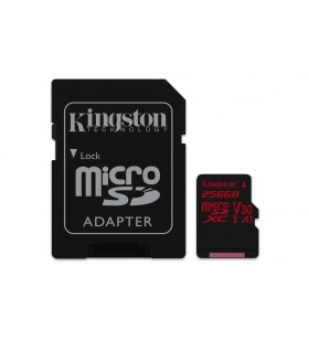 Kingston technology canvas react memorii flash 256 giga bites microsdxc clasa 10 uhs-i