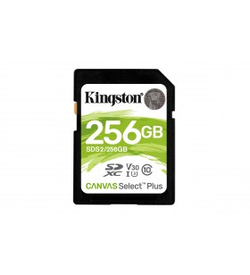 Kingston technology canvas select plus memorii flash 256 giga bites sdxc clasa 10 uhs-i