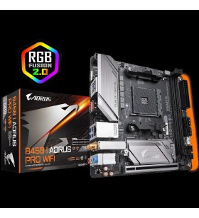 Placa de baza gigabyte b450 i aorus pro wifi, amd b450, 2 x ddr4 dimm sockets supporting up to 32 gb of system memory, support f