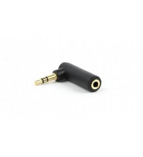 Gembird a-3.5m-3.5fl gembird audio adapter plug 3.5mm, right angle adapter, 90°, black