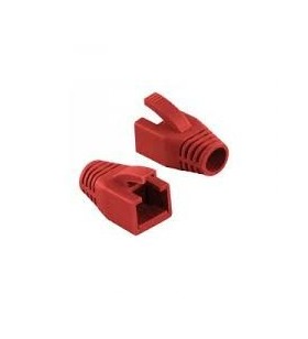 Modular rj45 plug cable boot 8mm red, 50pcs "mp0035r"