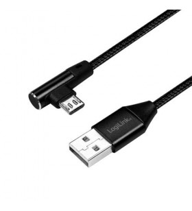 Usb 2.0 cable, am to micro bm, angled plug, black, 0.3m "cu0141"