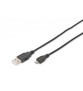 Digitus usb 2.0 connection cable, type a - micro b m/m, 1.8m, usb 2.0 compatible, bl