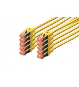 Cat 6 s-ftp patch cord, cu, lszh awg 27/7, length 1 m, 10 pieces, color yellow