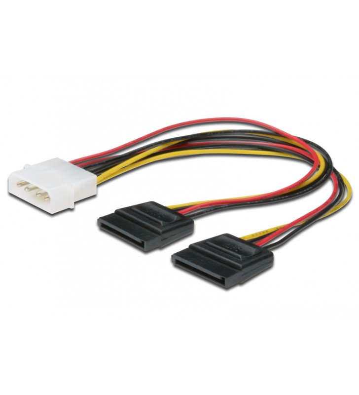 Internal y-splitter power supply cable 0.2m, ide - 2x sata 15pin connector