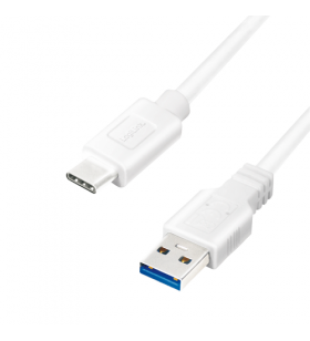 Logilink cu0177 logilink - usb 3.2 gen1x1 cable, usb-a male to usb-c male, white, 3m