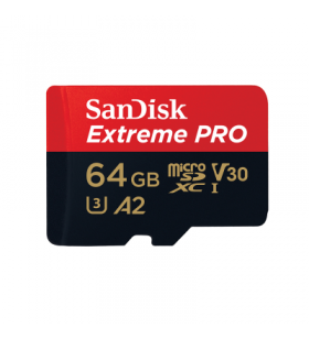 Sandisk extreme pro microsdxc uhs-i v30 a2 170mb/s 64gb (sdsqxcy-064g-gn6ma)