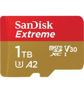 Memory card sandisk extreme microsdxc, 1tb, clasa 10 + adaptor sd