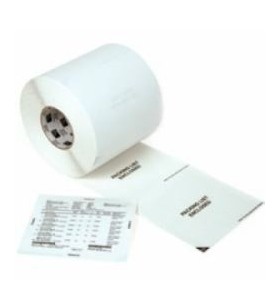 Label, polyester, 4.375x6.875in (111.1x174.6mm) dt, z-slip, coated, permanent adhesive, 3in (76.2mm) core, 580/roll, 4/box, prin