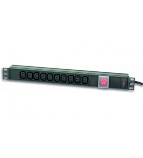 Techlypro 023783 techlypro rack 19 1u power strip for ups 250v/10a 10x c13 sockets c14 plug