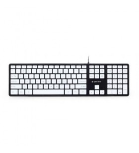 Gembird kb-mch-02-bkw gembird multimedia x-scissor keyboard usb, us layout, black body, white keys