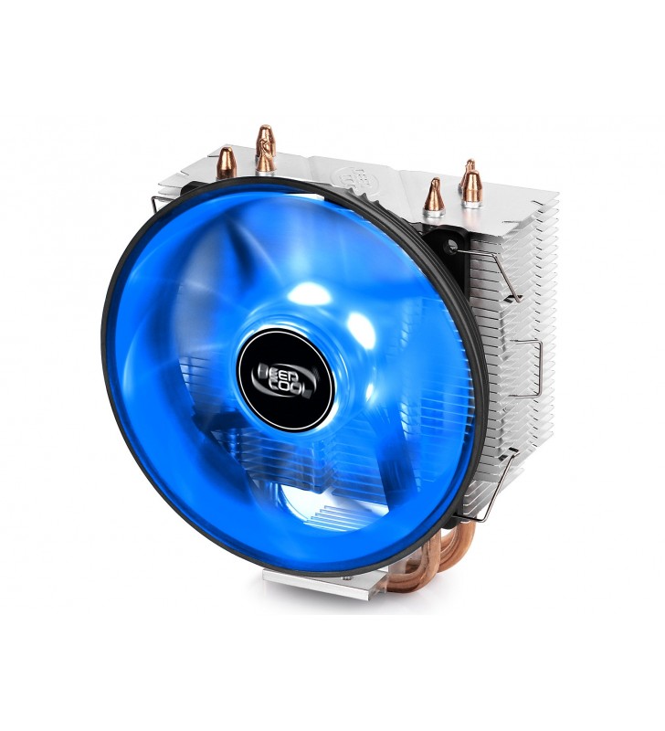 Cooler deepcool cpu universal, soc lga1366/115x/775 &amp fmx/am4/amx, al+cu, 3x heatpipe, blue led fan 120x25mm, 130w "gammaxx