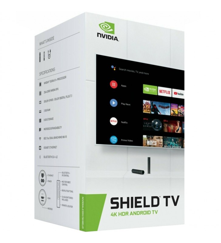 Mediaplayer nvidia shield tv, android tv, 8gb, 2gb ram, 4k, hdr, black