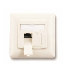 Cat6 class e data outlet up/2x rj45 - shielded - white
