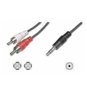 Digitus assmann electronic 3.5mm - 2x rca, m/m, 5 m audio cable 2 x rca black,red,white