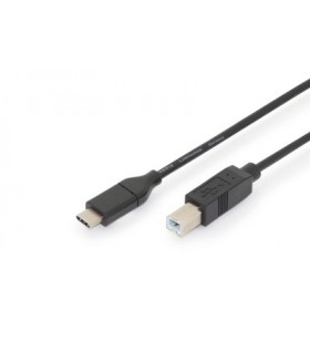 Digitus ak-300150-018-s cable usb 2.0 highspeed type usb c/b m/m, power delivery, black 1,8m