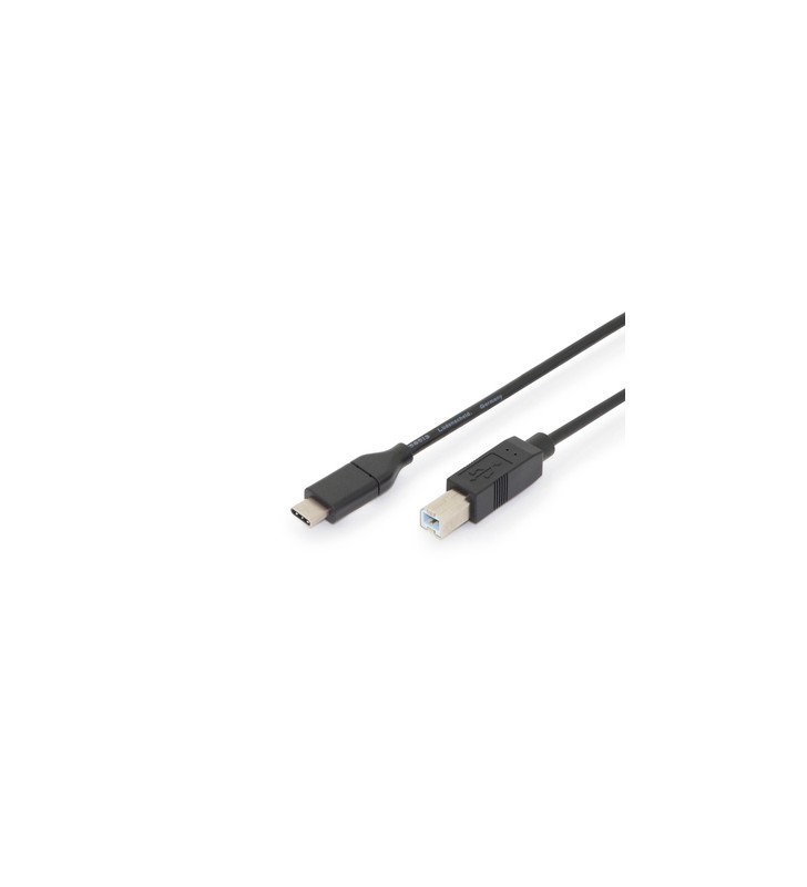 Digitus ak-300150-018-s cable usb 2.0 highspeed type usb c/b m/m, power delivery, black 1,8m