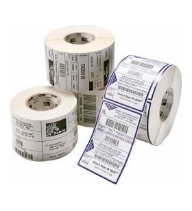 Label, paper, 102x102mm thermal transfer, z-select 2000t, coated, permanent adhesive, 25mm core, perforation