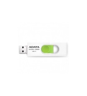 Adata auv320-128g-rwhgn adata flash drive uv320, 128gb, usb 3.0, white and green