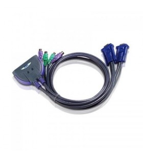 Aten cs62s-at aten cs62s 2-port ps/2 kvm switch all-in-one design, 0.9m cables