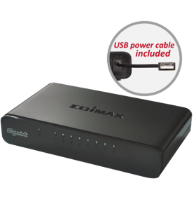 Edimax es-5800g v3 edimax 8x 10/100/1000mbps switch, opt. power supply via usb cable (incl.)