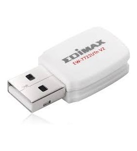 Edimax ew-7722utn v2 edimax wireless 802.11b/g/n 300mbps usb 2.0 mini-size adapter, wps button, 2t2r