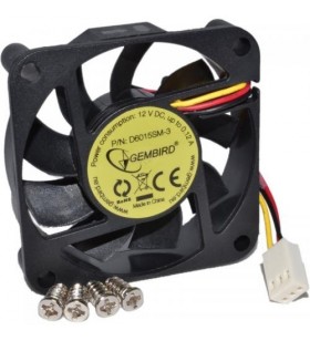 Gembird d6015sm-3 gembird cooler fan, 60x60x15 mm, sleeve bearing, medium speed, 3 pin
