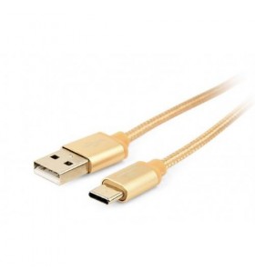 Gembird ccb-musb2b-amcm-6-g gembird usb 2.0 cable to type-c, cotton braided, metal connectors, 1.8m, gold