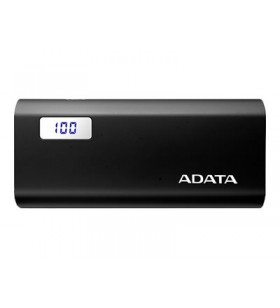 Power bank adata 12500mah, 2 x usb, digital display pt. status baterie, p12500d 12.500 mah, 2.1a out, black, "ap12500d-dgt-5v-c