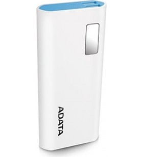 Power bank adata 12500mah, 2 x usb, digital display pt. status baterie, p12500d 12.500 mah, 2.1a out, white, "ap12500d-dgt-5v-c