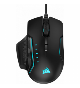 Corsair glaive rgb pro comfort fps/moba gaming mouse with interchangeable grips black backlit rgb led 18000 dpi optical (eu)