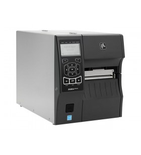 Tt printer zt410 4", 300 dpi, euro and uk cord, serial, usb, 10/100 ethernet, bluetooth 2.1/mfi, usb host, peel, ezpl