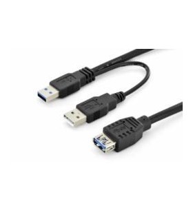 Usb 3.0 y-adapter cable 0.3m/2xa to a m/m/f 0.3m ul gold bl