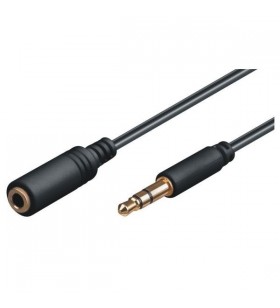 3.5mm jack extension 3.0m bk/m/f 3pin stereo gold cu