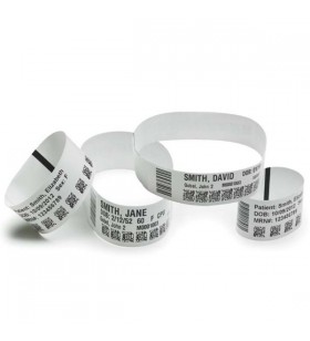Wristband, synthetic, 1x11in(25.4x279.4mm)dt, z-band ultra soft lam, coated, permanent adhesive, 1in(25.4mm) core, 175/roll, 6/b