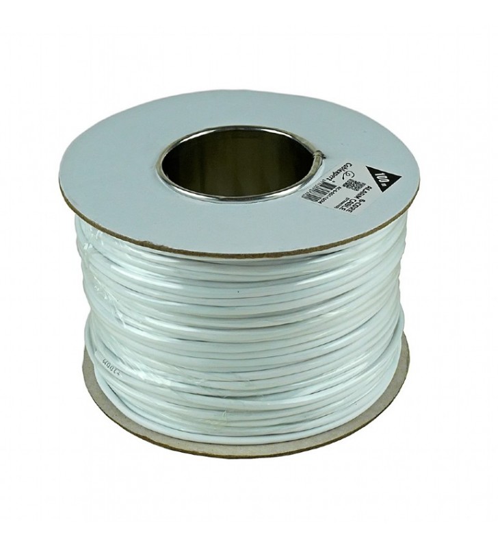 Alarm cable, white color, 100 m roll, shielded "ac-6-002-100m"