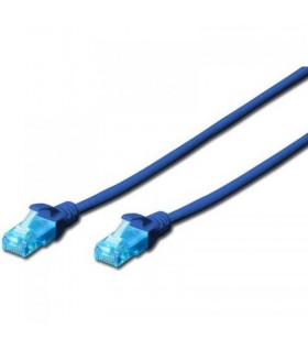 Cat 5e u-utp patch cable/pvc awg 26/7 length 0.5m blue